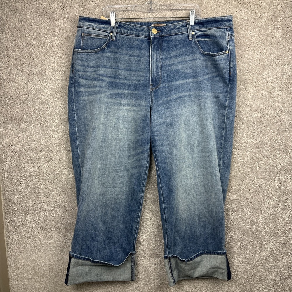 Kut from the Kloth Sienna Wide Leg Cuffed High Rise Jeans Size 20W